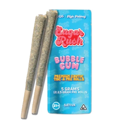 SUGAR RUSH PREMIUM EXOTICS THC-A PRE ROLLS 2 X 2.5G PER PACK