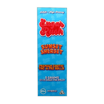 SUGAR RUSH PREMIUM EXOTICS THC-A PRE ROLLS 2 X 2.5G PER PACK