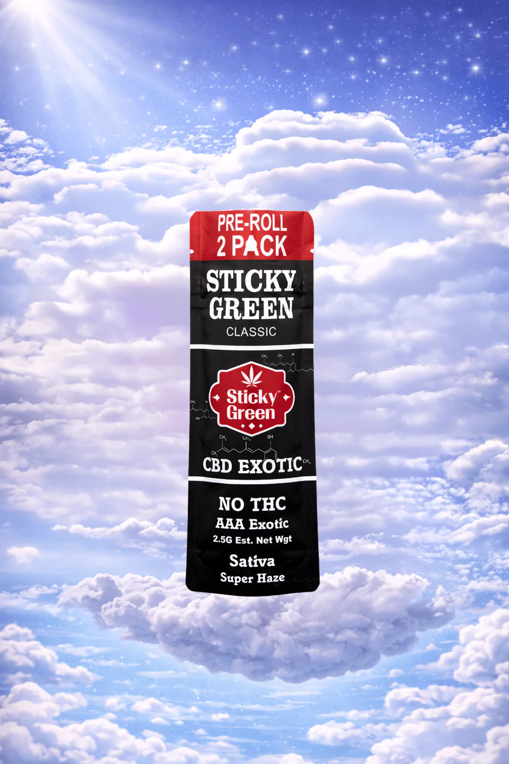 STICKY GREEN CBD EXOTIC 1.25 GRAM PRE-ROLL (2CT PACK)