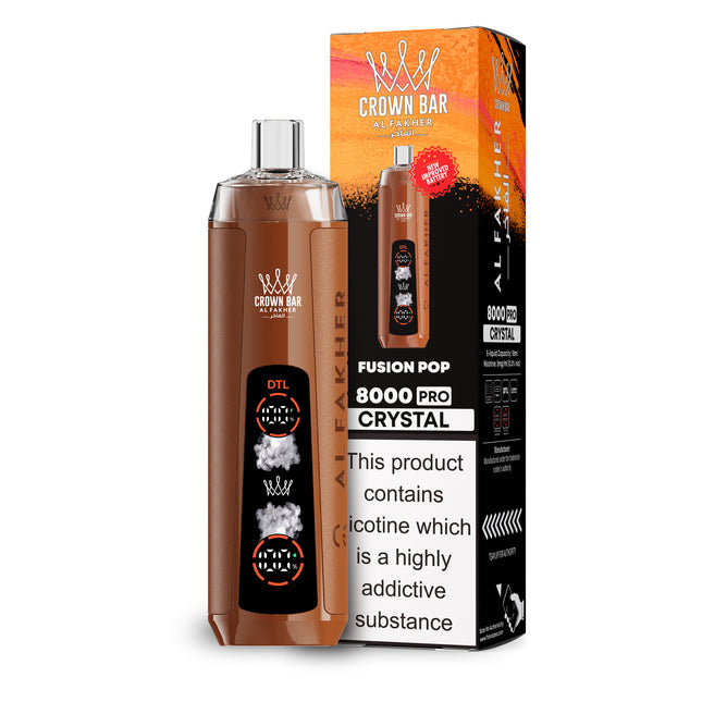 AL FAKHER CROWN BAR 8000 CRYSTAL DUAL MODE DISPOSABLE (5CT DISPLAY)