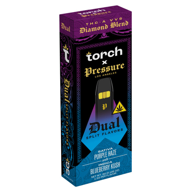 TORCH X PRESSURE DUAL SPLIT FLAVORS THC-A VVS DIAMOND BLEND 3G DISPOSABLE