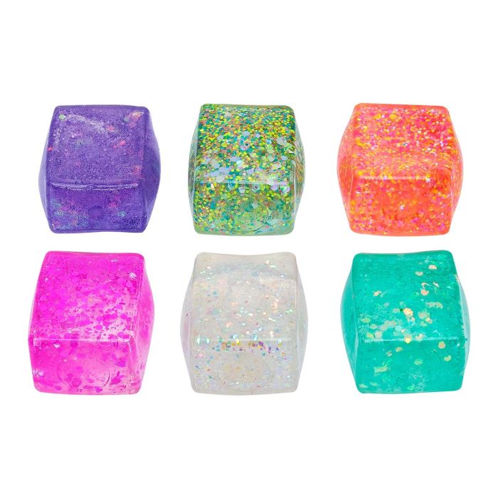 SPIRAL DESIGN GLITTER ICE CUBE SQUISHY (12 PIECE)
