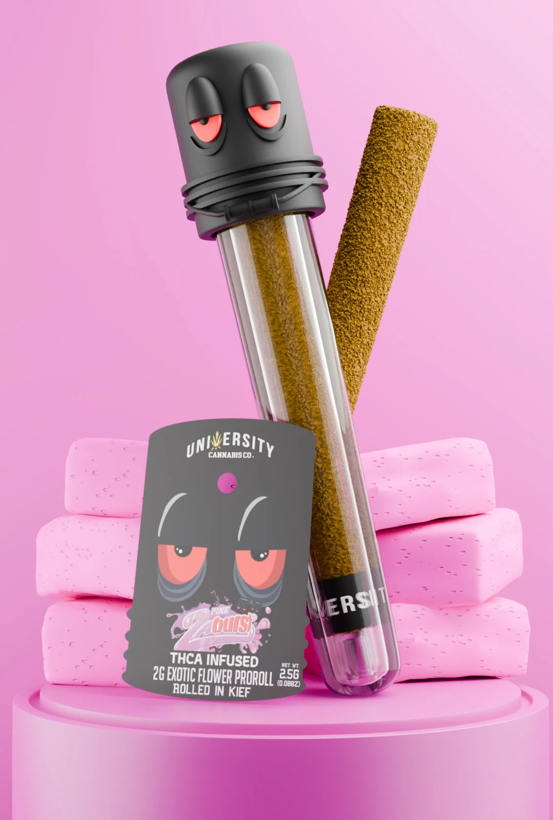 UNIVERSITY EXOTIC 2.5G THCA PRE-ROLL W/ KIEF