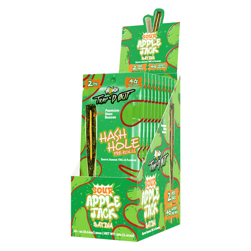 HIXOTIC TRAP'D OUT 4 GRAM THC-A HASH HOLE (2G X 2CT/PACK)