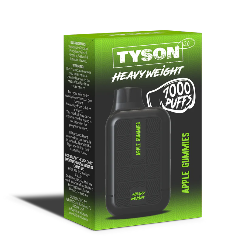 TYSON 2.0 HEAVY WEIGHT 7000 - APPLE GUMMIES - E-CIG