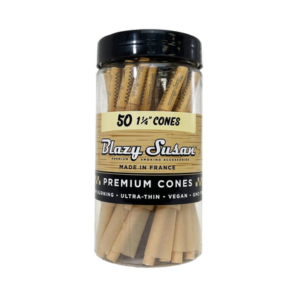 BLAZY SUSAN CONES | UNBLEACHED 1 1-4 CONES 50CT JAR