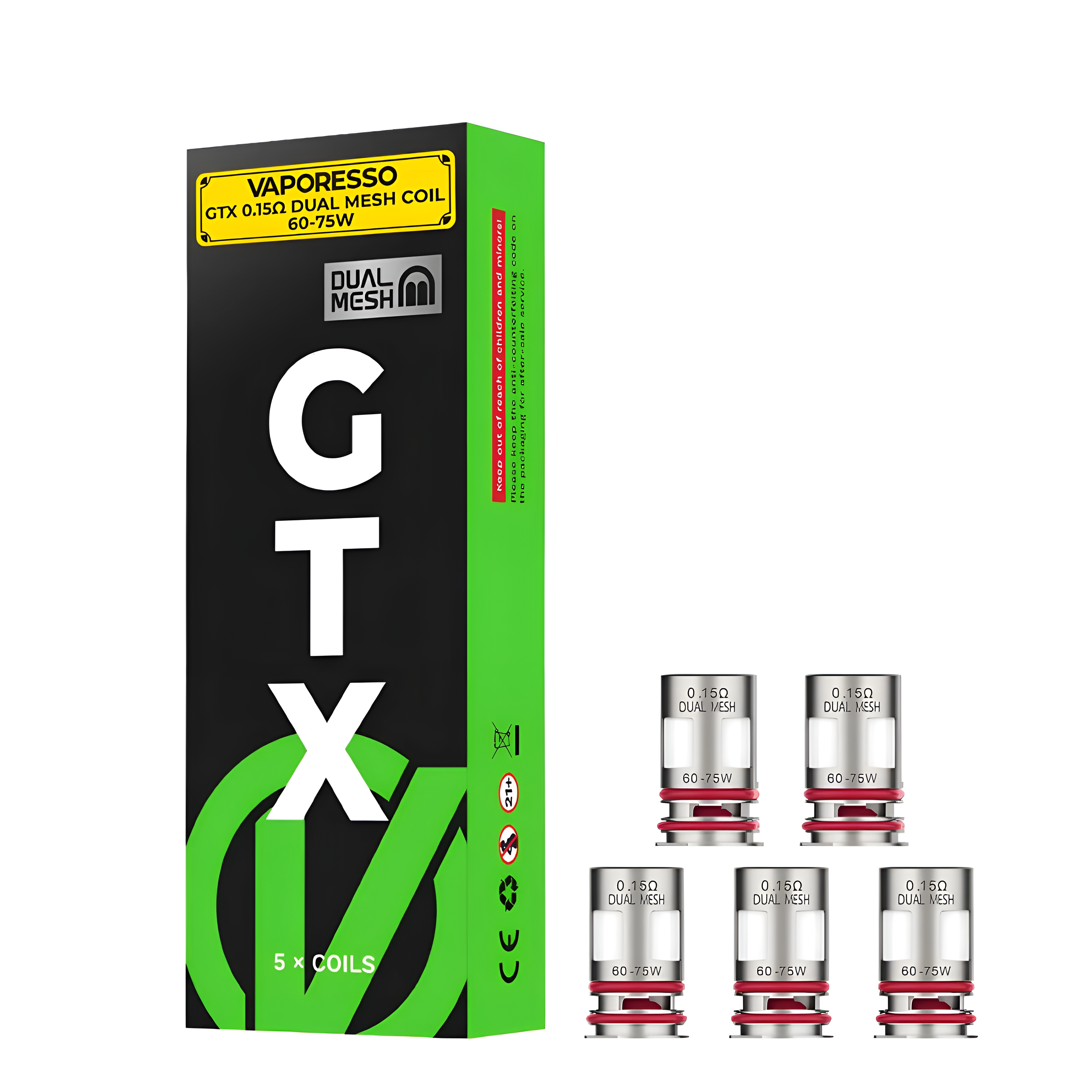 VAPORESSO GTX DUAL MESH COIL 0.15 OHM 5PC/PACK
