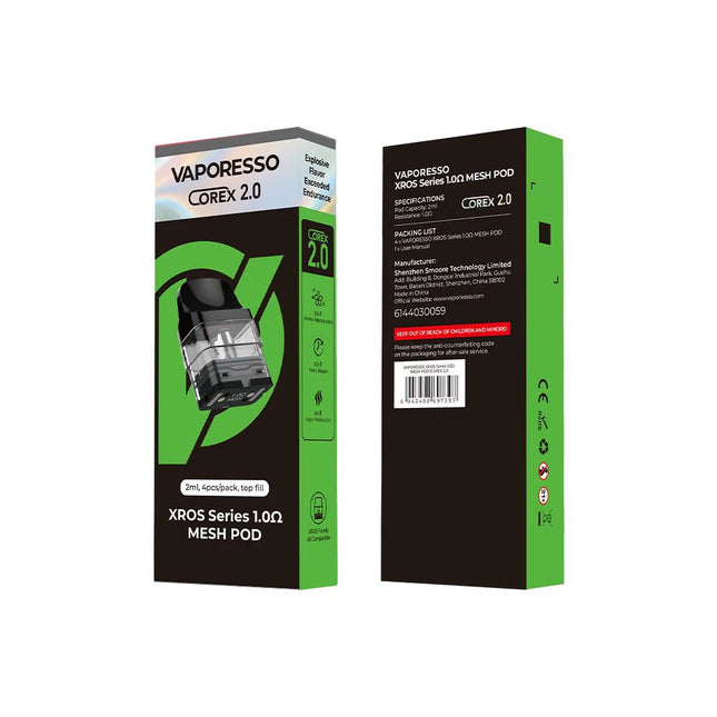 VAPORESO COREX 2.0 XROS SERIES 1.0 OHM MESH POD 3ML (4PC/PACK)