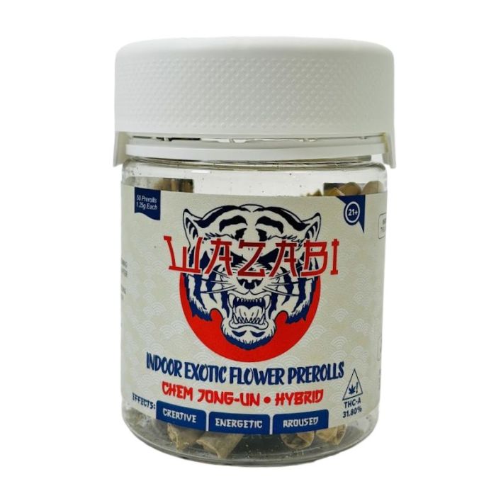 WAZABI INDOOR EXOTIC THCA PRE ROLLS (50CT JAR) 1.25G EACH