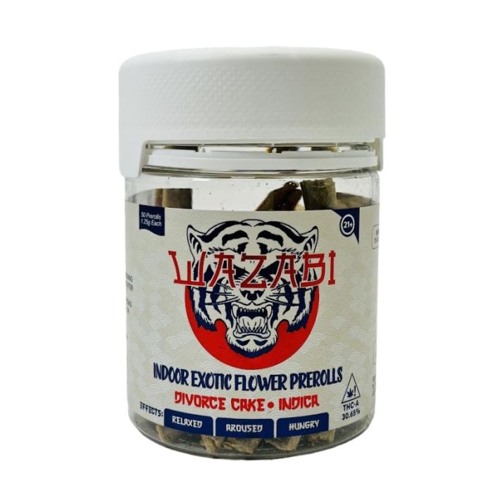 WAZABI INDOOR EXOTIC THCA PRE ROLLS (50CT JAR) 1.25G EACH