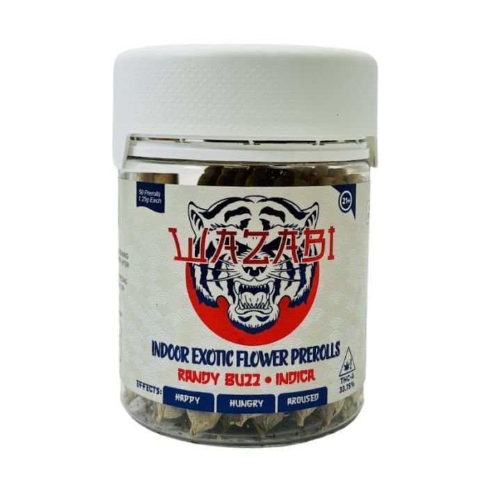 WAZABI INDOOR EXOTIC THCA PRE ROLLS (50CT JAR) 1.25G EACH