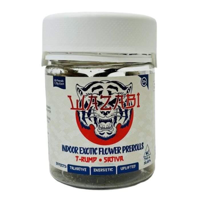WAZABI INDOOR EXOTIC THCA PRE ROLLS (50CT JAR) 1.25G EACH