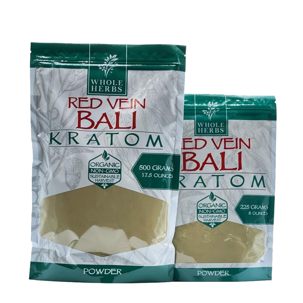 WHOLE HERBS 225 GRAM KRATOM POWDER RED VEIN BALI 700598112283
