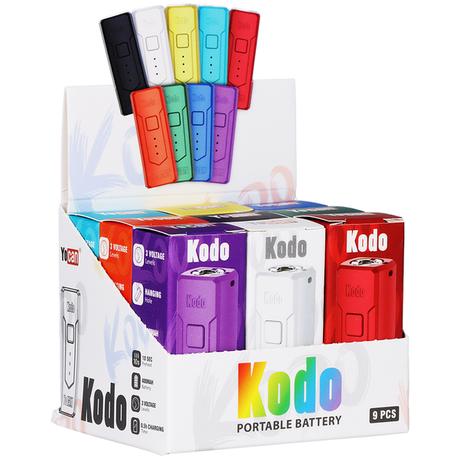YOCAN KODO BOX MOD PORTABLE BATTERY (9CT DISPLAY) | ASSORTED COLORS