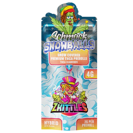 SCHMACK SNOWBALLS 2 GRAM SNOW COVERED THC-A DIAMOND PRE ROLL (2CT/PACK)