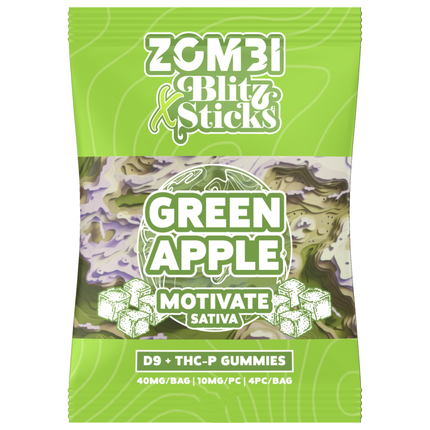 ZOMBIE BLITZ STICKS ENERGETIC GUMMY (40MG / PC, 20PC / CASE)
