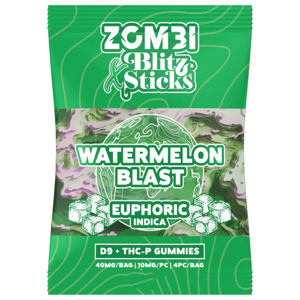 ZOMBIE BLITZ STICKS ENERGETIC GUMMY (40MG / PC, 20PC / CASE)