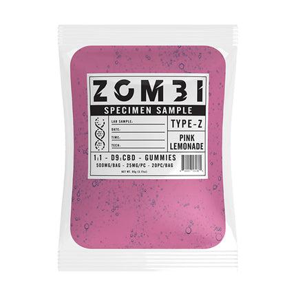 ZOMBI SPECIMEN SAMPLE 1:1 D9 & CBD GUMMIES 20PC/BAG 500MG/BAG