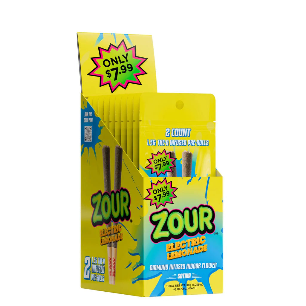 ZOUR STASH 1.25G THCP INFUSED PRE-ROLLS (10PK DISPLAY)