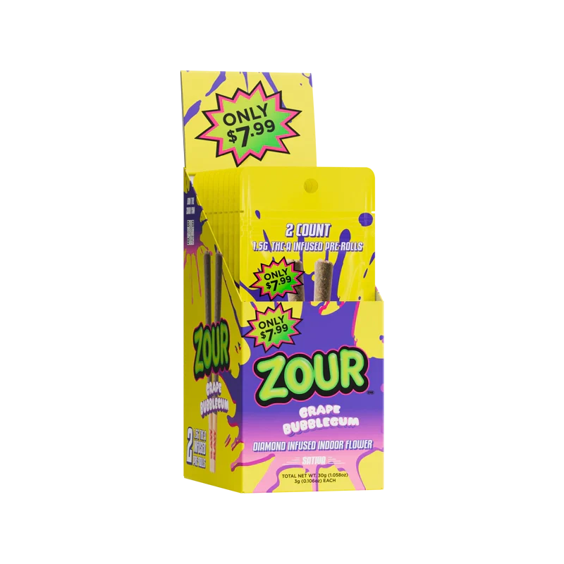 ZOUR STASH 1.25G THCP INFUSED PRE-ROLLS (10PK DISPLAY)