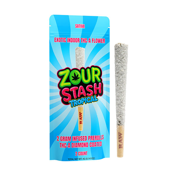 ZOUR STASH THC-A 2G DIAMOND PRE ROLLS (2CT PACK)
