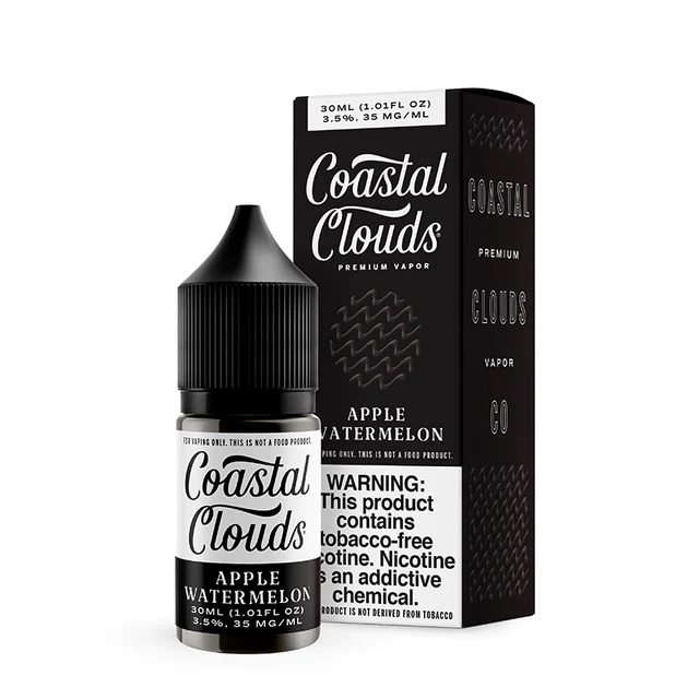 COASTAL CLOUD SALT NIC 30ML-TFN - APPLE WATERMELON 35MG SALT