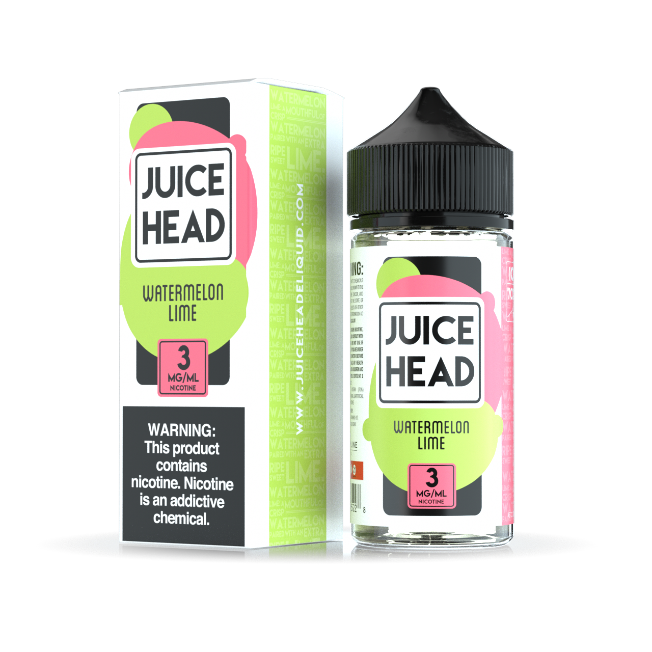Juice Head 100ml - WATERMELON LIME 3MG - E-Juice