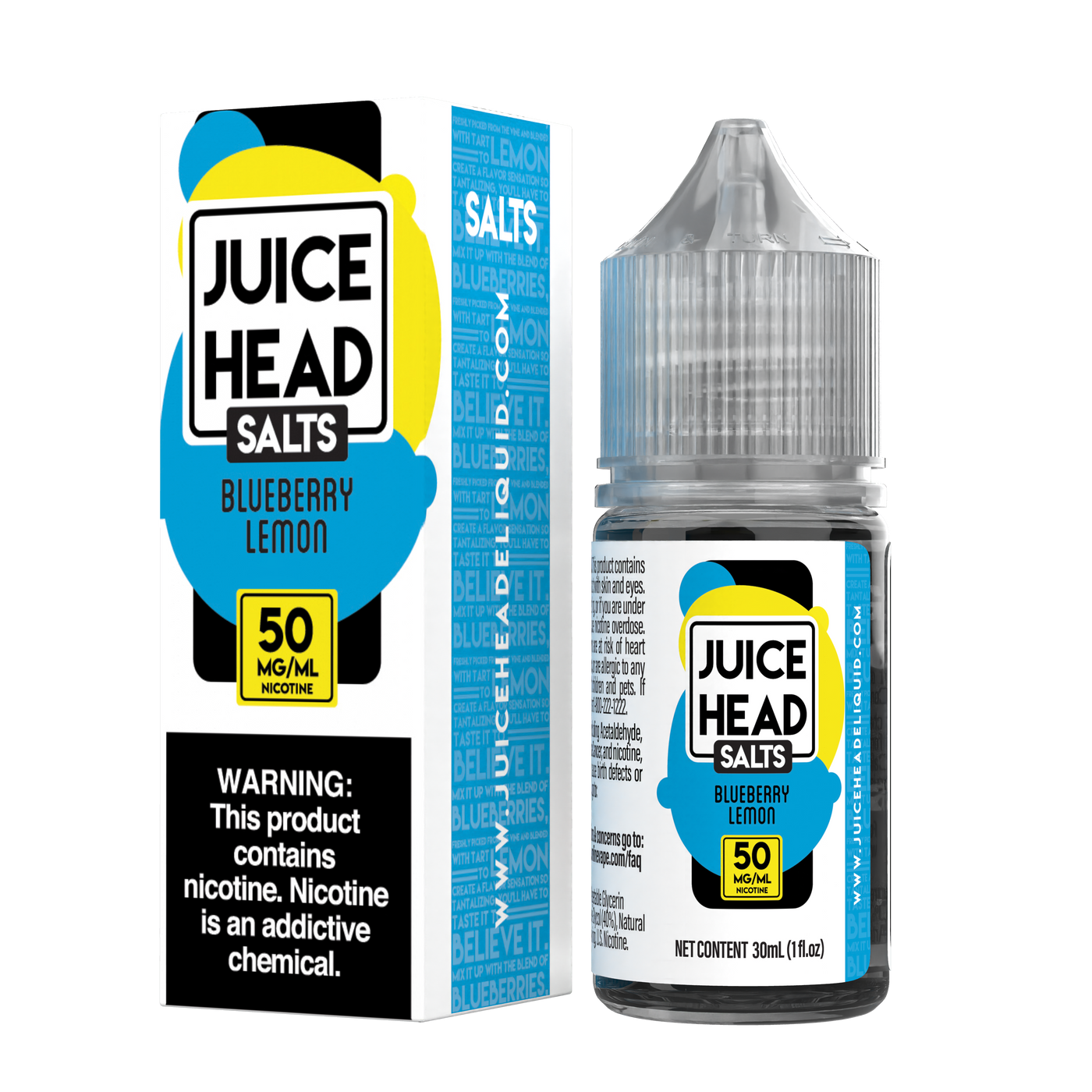 Juice Head Salt 30ml - BLUEBERRY LEMON 50MG E-JUICE 30ML -