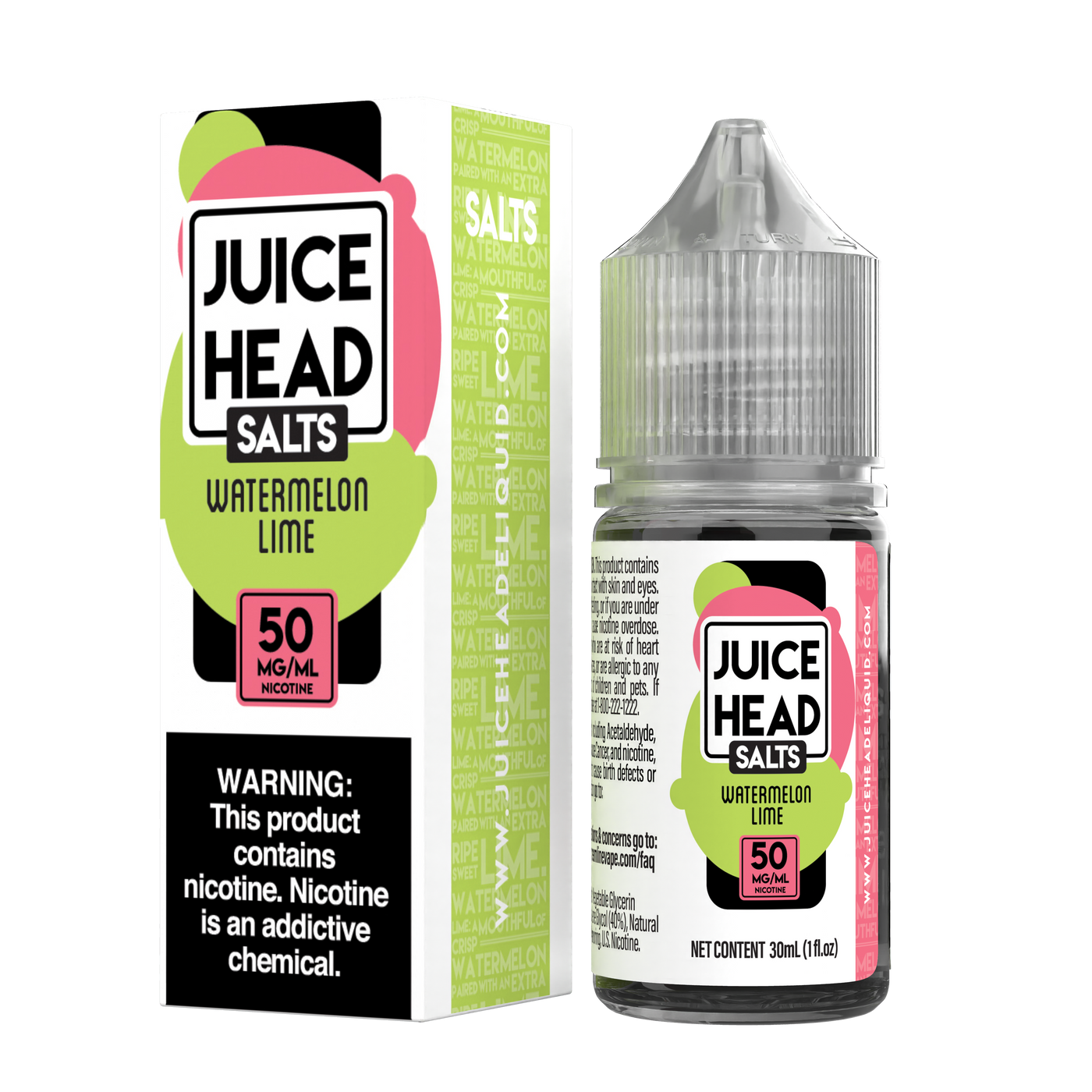 Juice Head Salt 30ml - WATERMELON LIME 50MG E-JUICE 30ML -