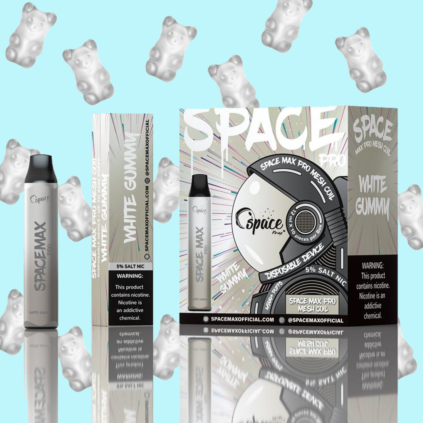 Space Max Pro 4500 (10-PACK) - White Gummy - E-Cig